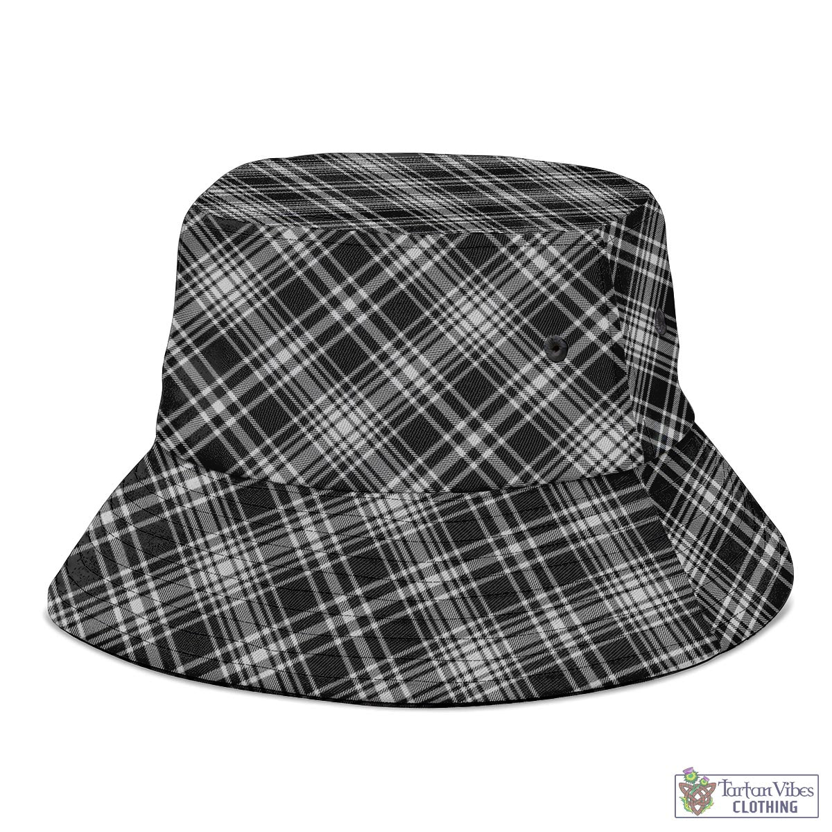 Tartan Vibes Clothing MacLean Black and White Tartan Bucket Hat