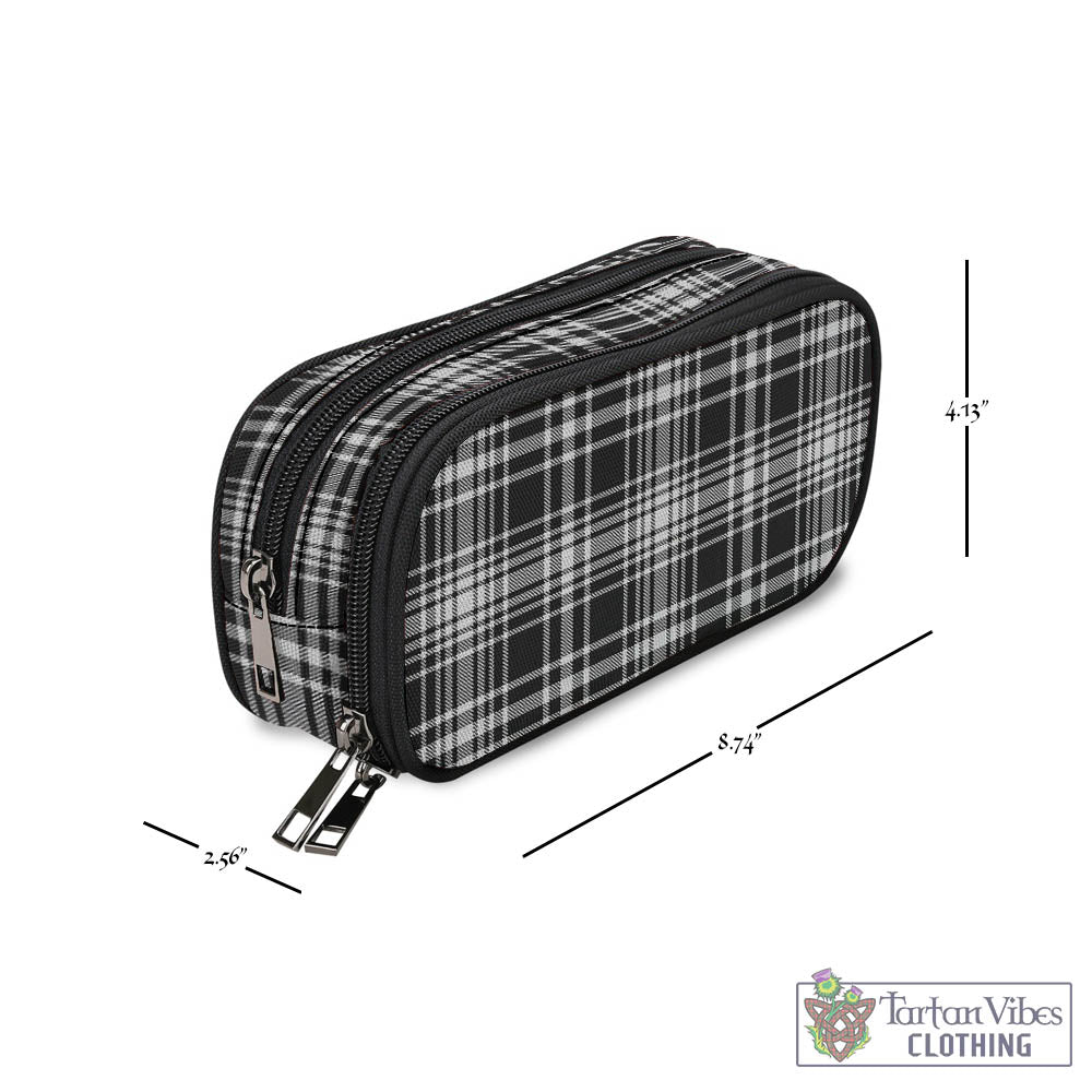 Tartan Vibes Clothing MacLean Black and White Tartan Pen and Pencil Case