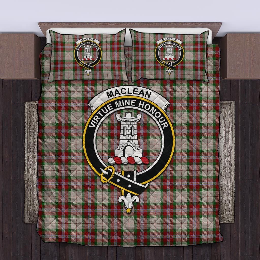 MacLean Dress Tartan Quilt Bed Set with Family Crest Twin - Tartan Vibes Clothing