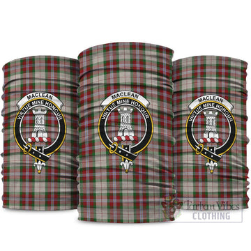 MacLean Dress Tartan Neck Gaiters, Tartan Bandanas, Tartan Head Band with Family Crest