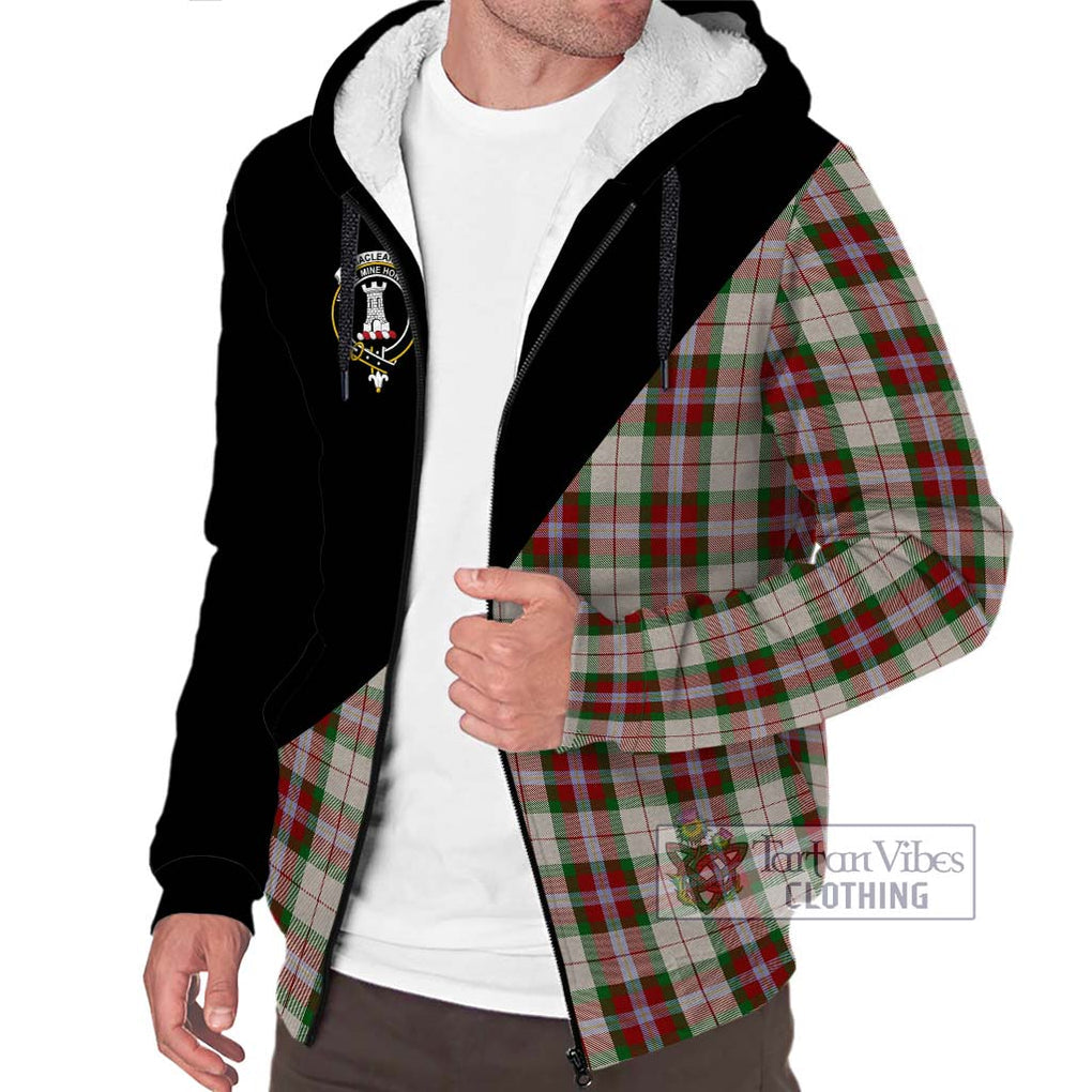 MacLean Dress Tartan Sherpa Hoodie with Family Crest and Military Logo Style Unisex S - Tartanvibesclothing Shop