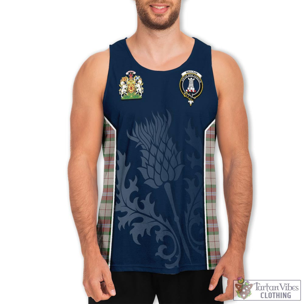 Tartan Vibes Clothing MacLean Dress Tartan Men's Tanks Top with Family Crest and Scottish Thistle Vibes Sport Style