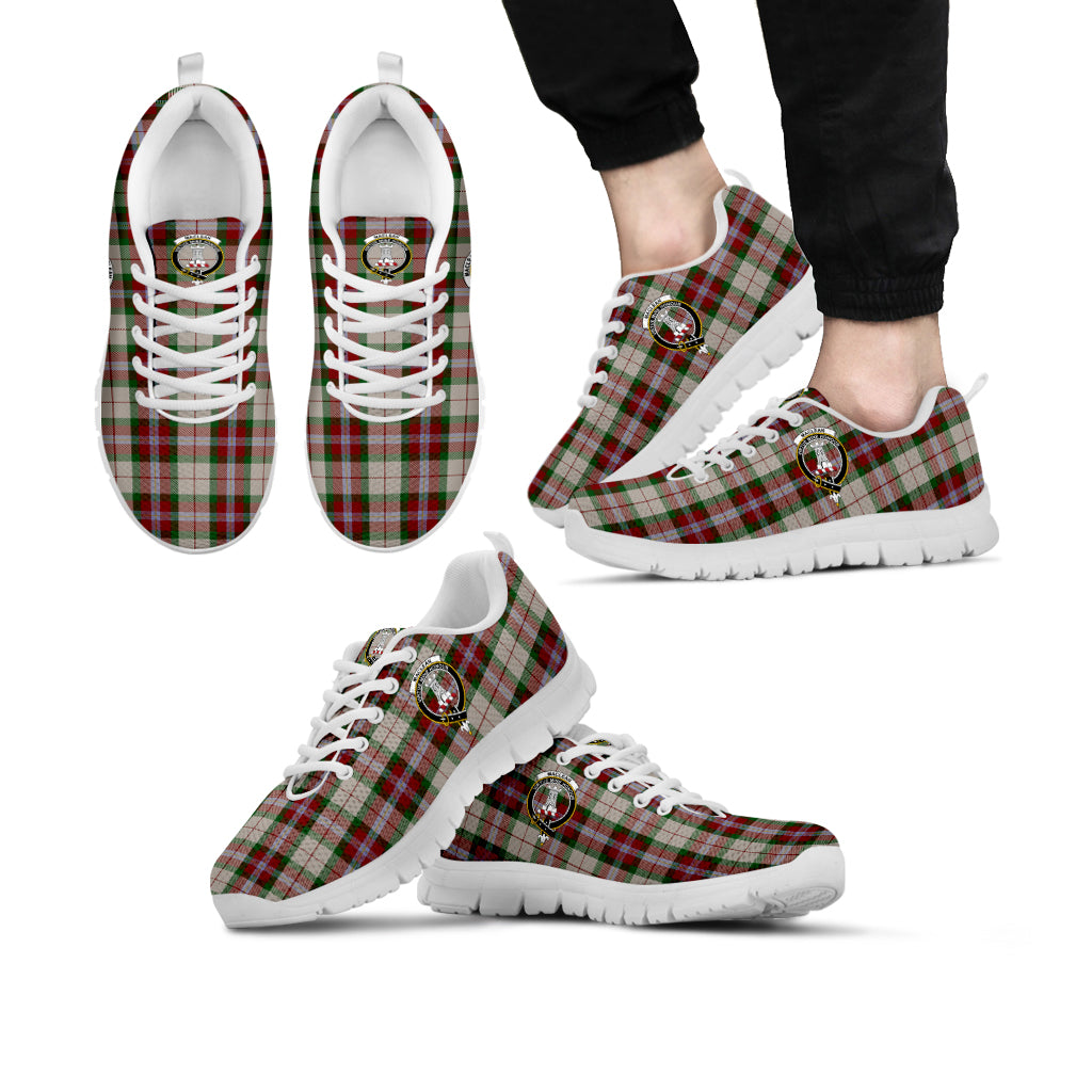 MacLean Dress Tartan Sneakers with Family Crest Kid's Sneakers - Tartan Vibes Clothing