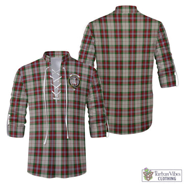 MacLean Dress Tartan Men's Scottish Traditional Jacobite Ghillie Kilt Shirt with Family Crest