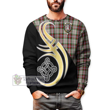 MacLean Dress Tartan Sweatshirt with Family Crest and Celtic Symbol Style