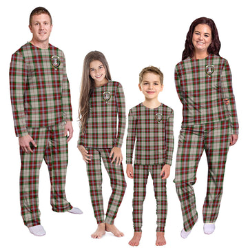 MacLean Dress Tartan Pajamas Family Set with Family Crest