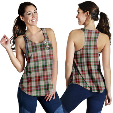 MacLean Dress Tartan Women Racerback Tanks with Family Crest