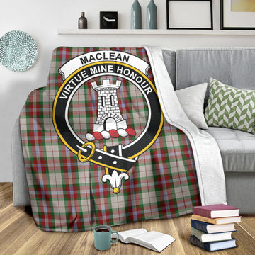 MacLean Dress Tartan Blanket with Family Crest