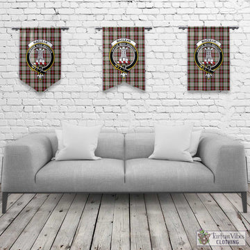 MacLean Dress Tartan Gonfalon, Tartan Banner with Family Crest