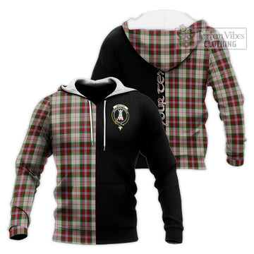 MacLean Dress Tartan Knitted Hoodie with Family Crest and Half Of Me Style