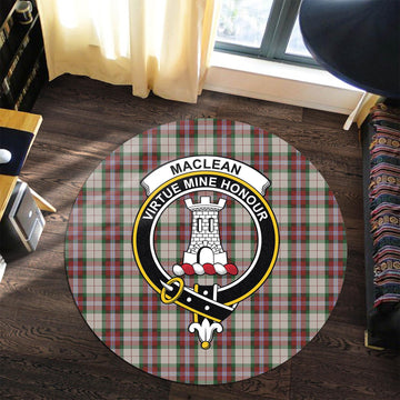 MacLean Dress Tartan Round Rug with Family Crest