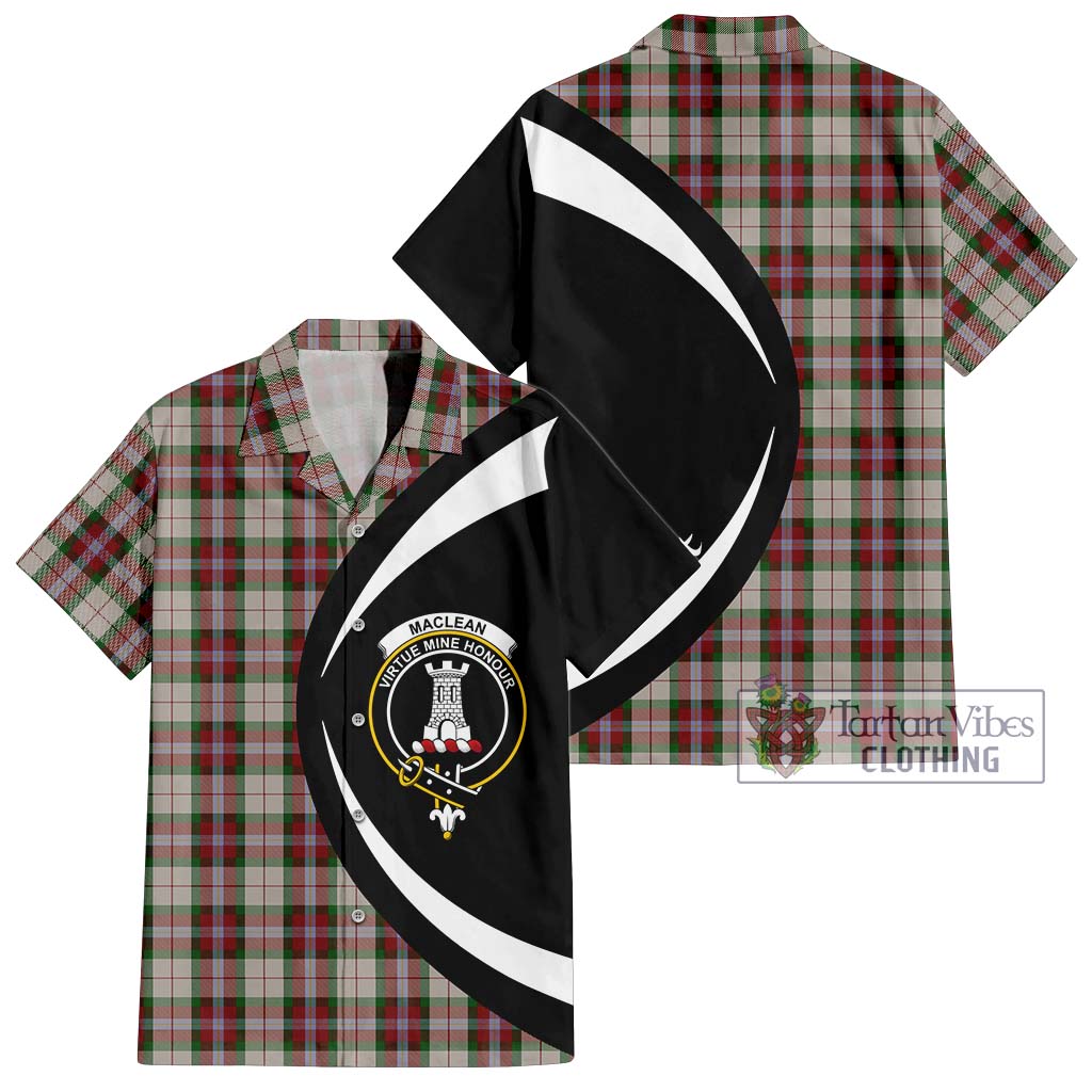 MacLean Dress Tartan Short Sleeve Button Up with Family Crest Circle Style Kid - Tartan Vibes Clothing