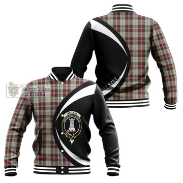 MacLean Dress Tartan Baseball Jacket with Family Crest Circle Style