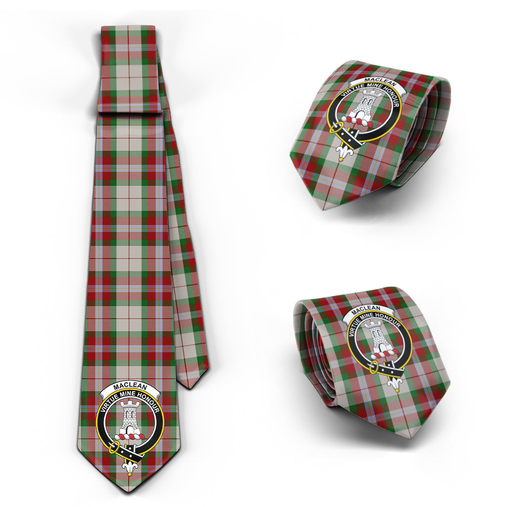 MacLean Dress Tartan Classic Necktie with Family Crest Necktie One Size - Tartan Vibes Clothing