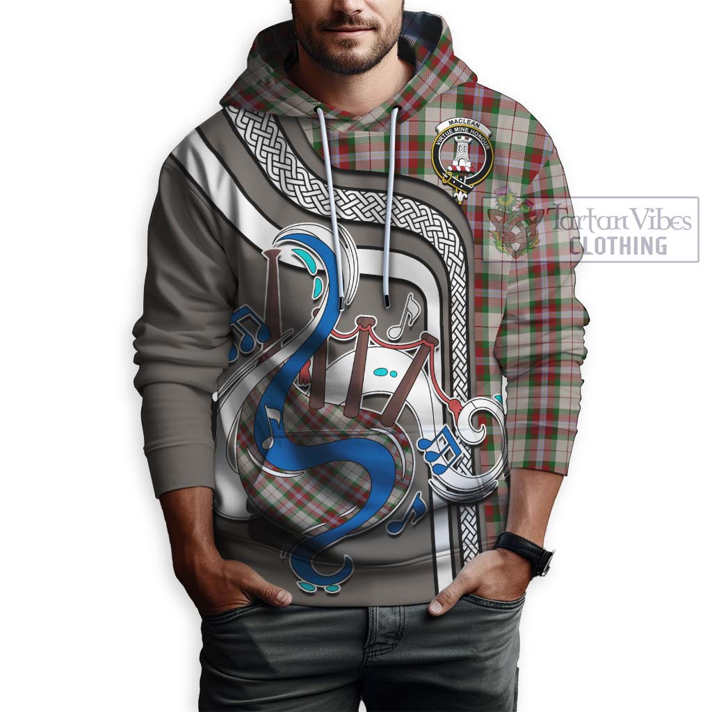 Tartan Vibes Clothing MacLean Dress Tartan Hoodie with Epic Bagpipe Style