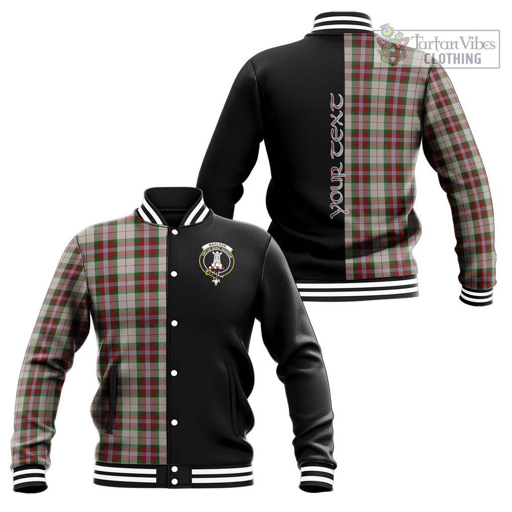 MacLean Dress Tartan Baseball Jacket with Family Crest and Half Of Me Style Unisex - Tartanvibesclothing Shop