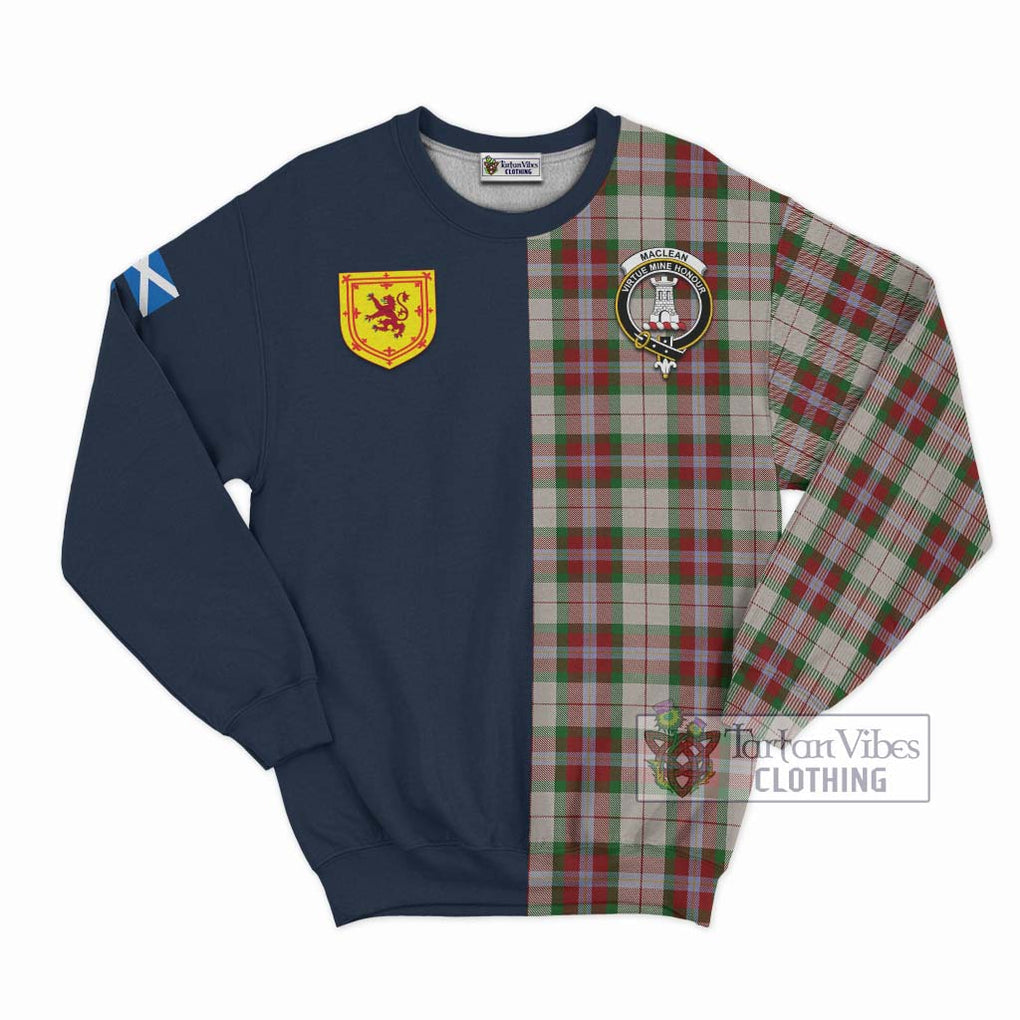 Tartan Vibes Clothing MacLean Dress Tartan Sweatshirt with Scottish Lion Royal Arm Half Style