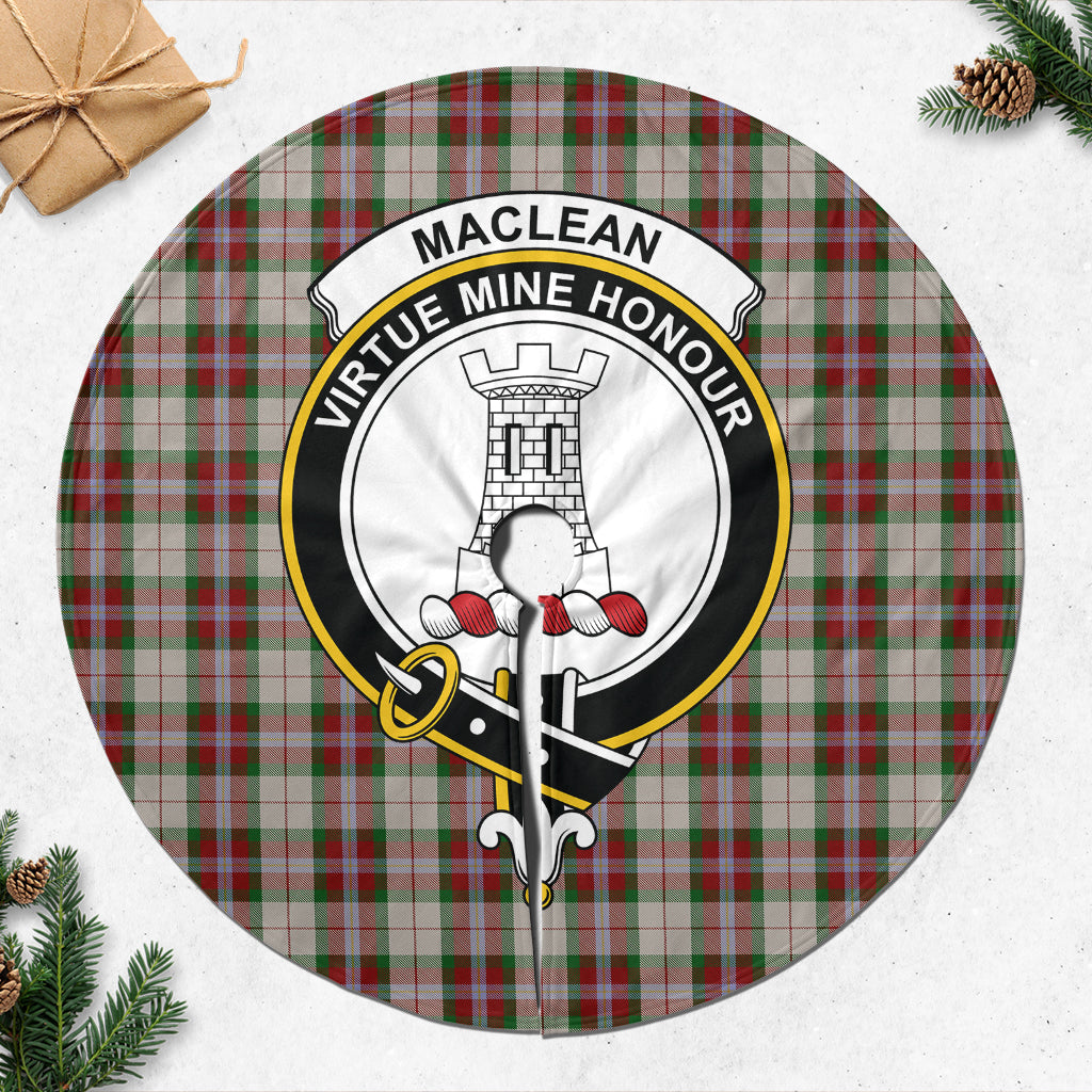 MacLean Dress Tartan Christmas Tree Skirt with Family Crest - Tartanvibesclothing