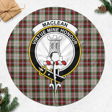 MacLean Dress Tartan Christmas Tree Skirt with Family Crest