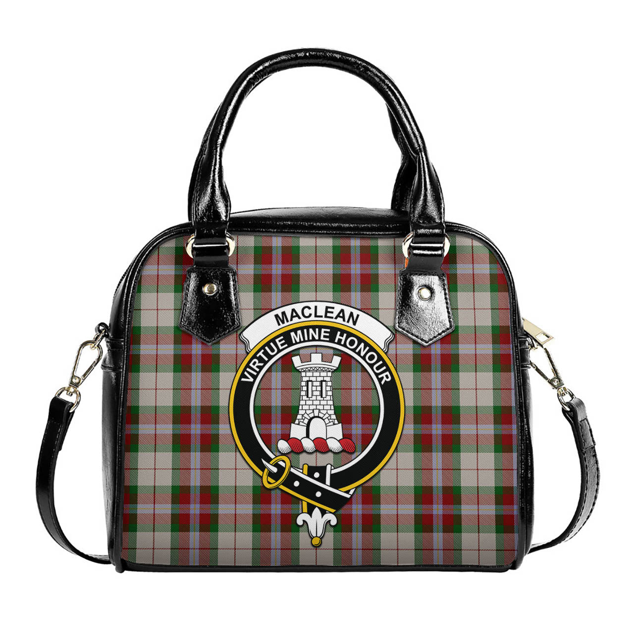 MacLean Dress Tartan Shoulder Handbags with Family Crest One Size 6*25*22 cm - Tartanvibesclothing