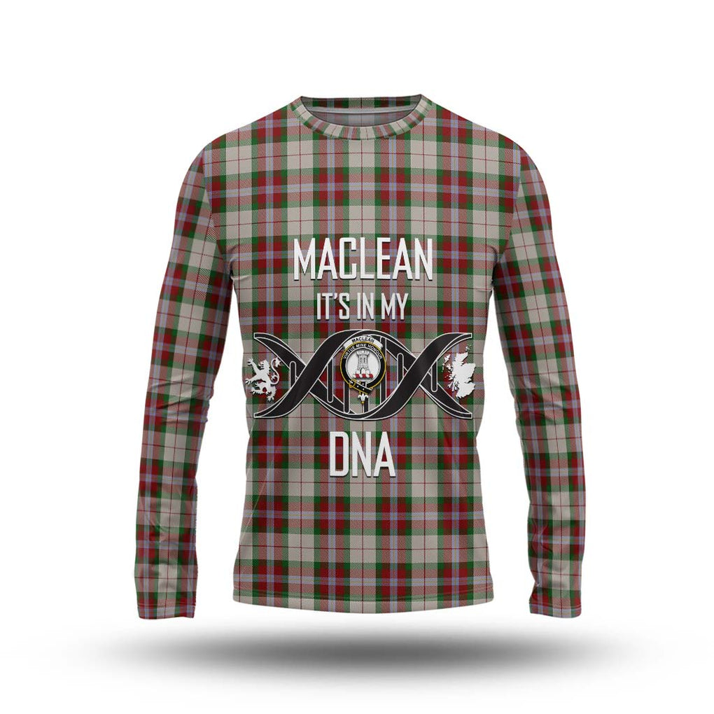 MacLean Dress Tartan Long Sleeve T-Shirt with Family Crest DNA In Me Style Unisex - Tartanvibesclothing Shop