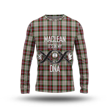 MacLean Dress Tartan Long Sleeve T-Shirt with Family Crest DNA In Me Style