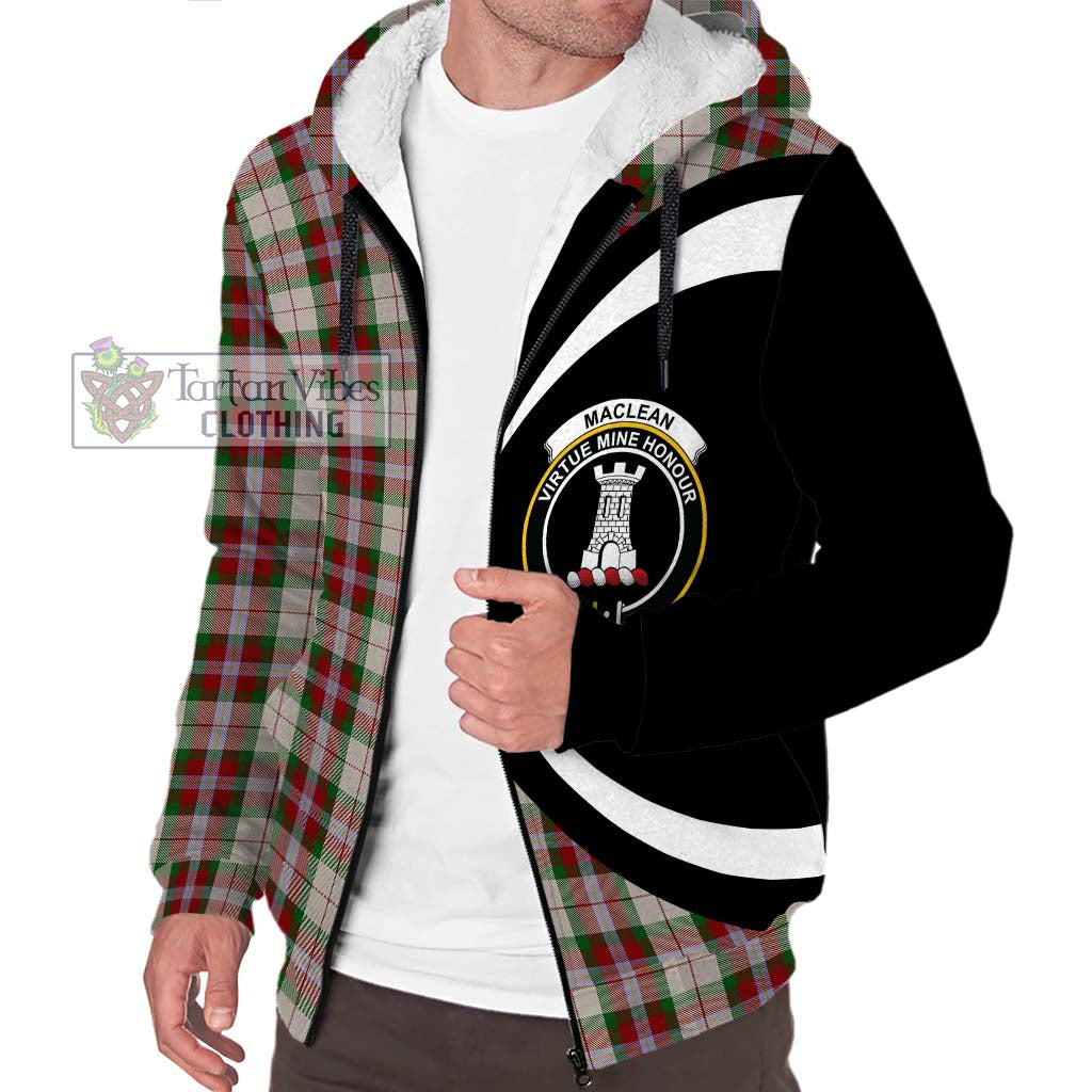 MacLean Dress Tartan Sherpa Hoodie with Family Crest Circle Style Unisex S - Tartan Vibes Clothing