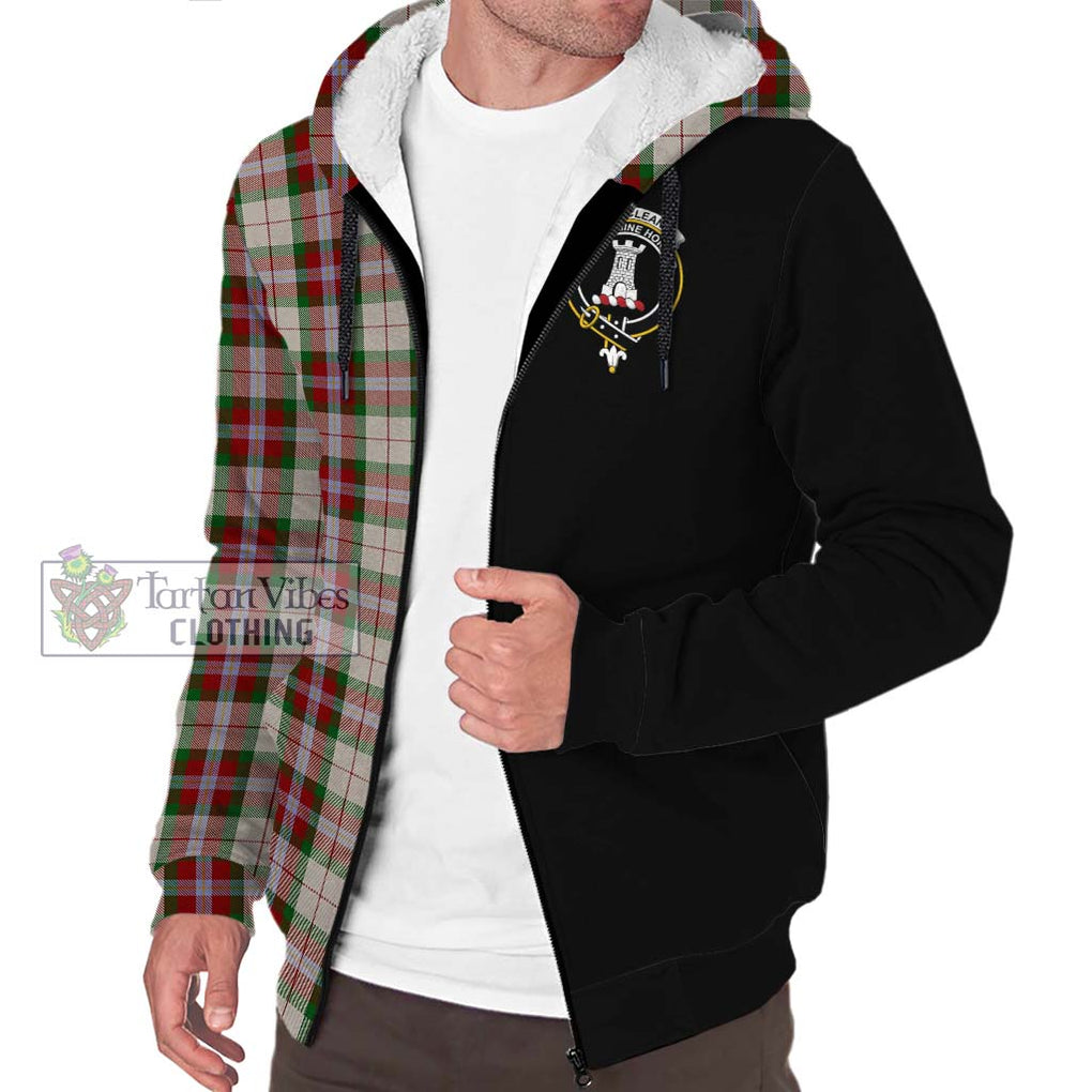 MacLean Dress Tartan Sherpa Hoodie with Family Crest and Half Of Me Style Unisex S - Tartanvibesclothing Shop