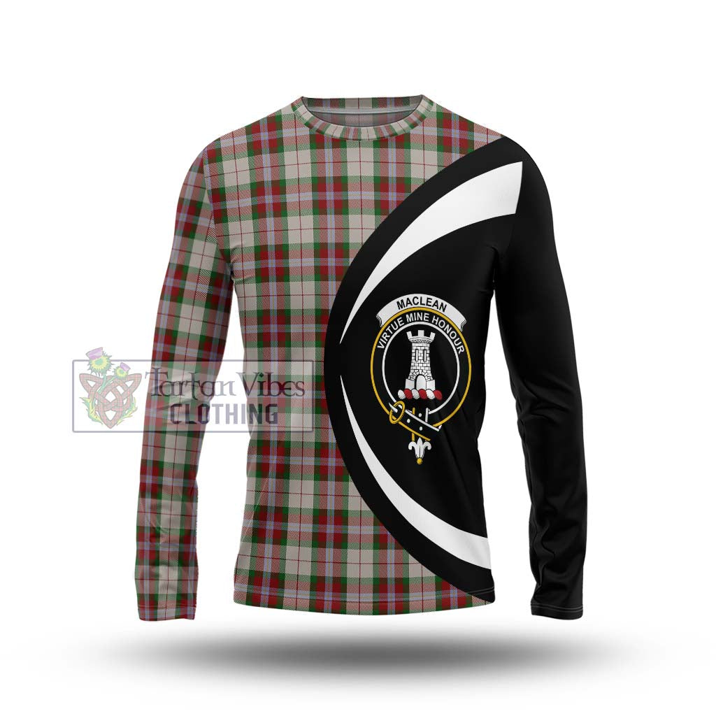 MacLean Dress Tartan Long Sleeve T-Shirt with Family Crest Circle Style Unisex - Tartan Vibes Clothing