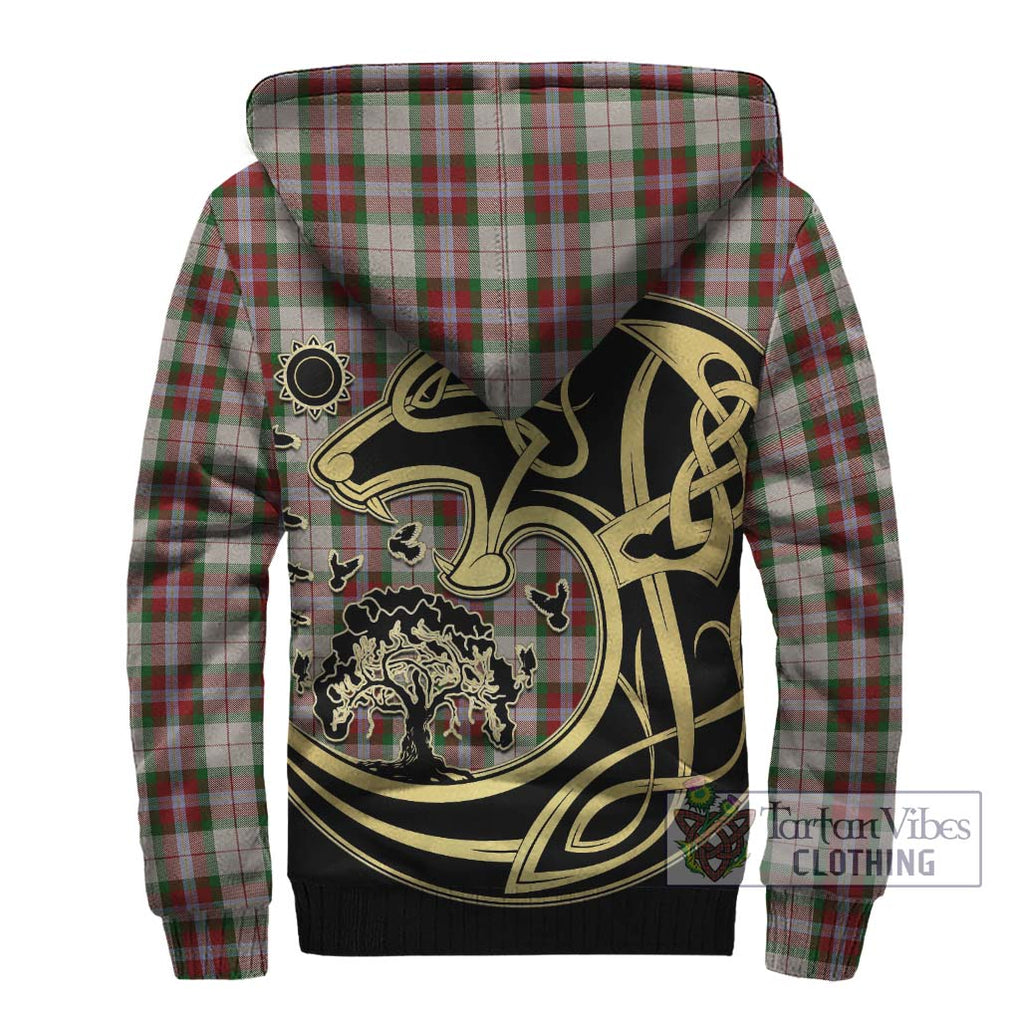 MacLean Dress Tartan Sherpa Hoodie with Family Crest Celtic Wolf Style - Tartan Vibes Clothing