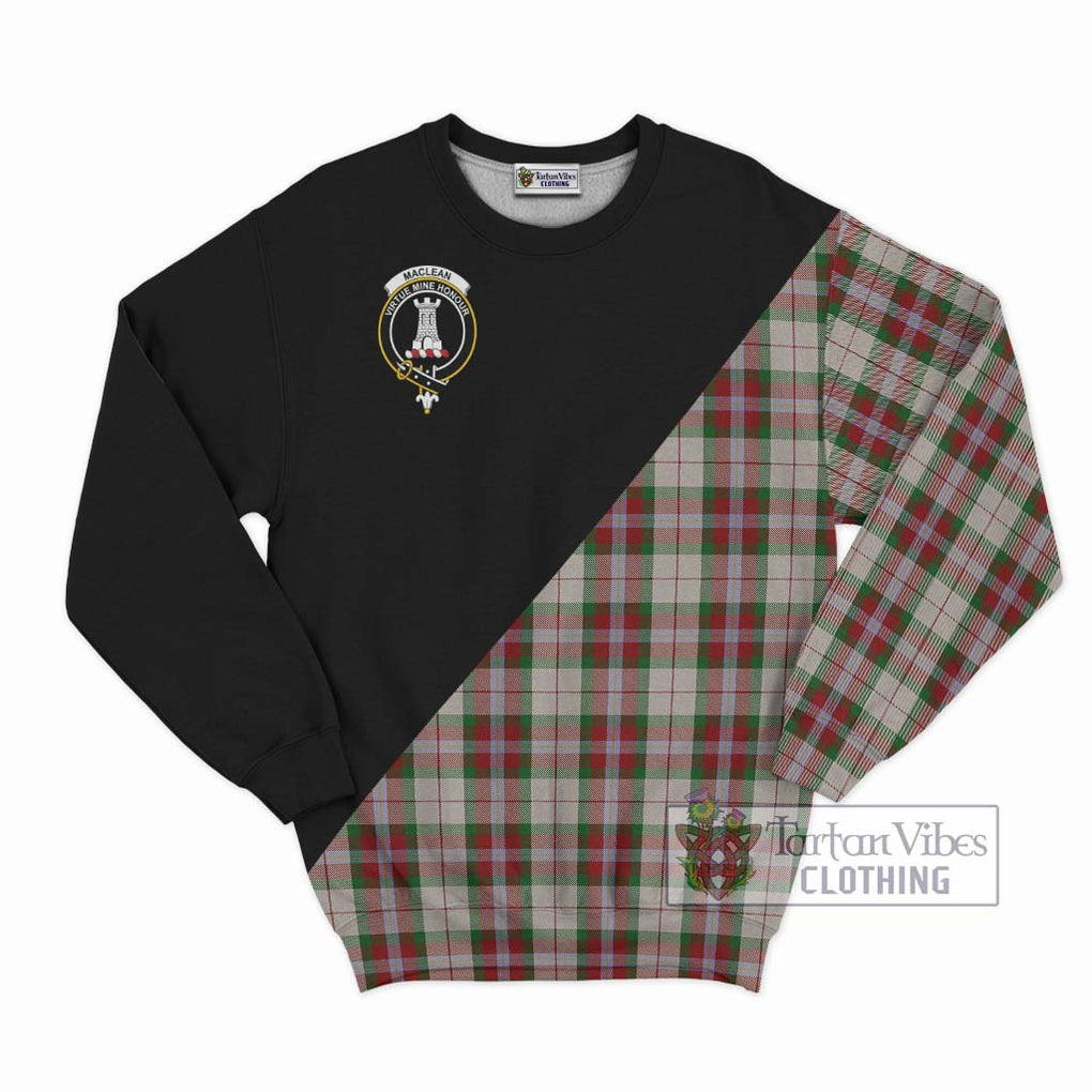 MacLean Dress Tartan Sweatshirt with Family Crest and Military Logo Style - Tartanvibesclothing Shop