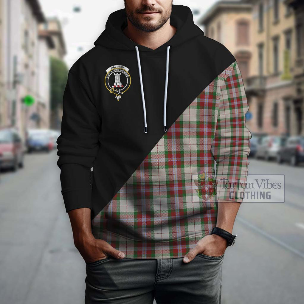 MacLean Dress Tartan Hoodie with Family Crest and Military Logo Style - Tartanvibesclothing Shop