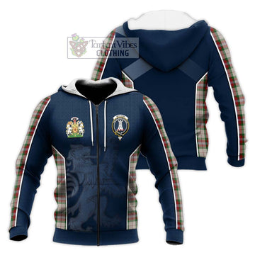 MacLean Dress Tartan Knitted Hoodie with Family Crest and Lion Rampant Vibes Sport Style