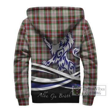 MacLean Dress Tartan Sherpa Hoodie with Alba Gu Brath Regal Lion Emblem