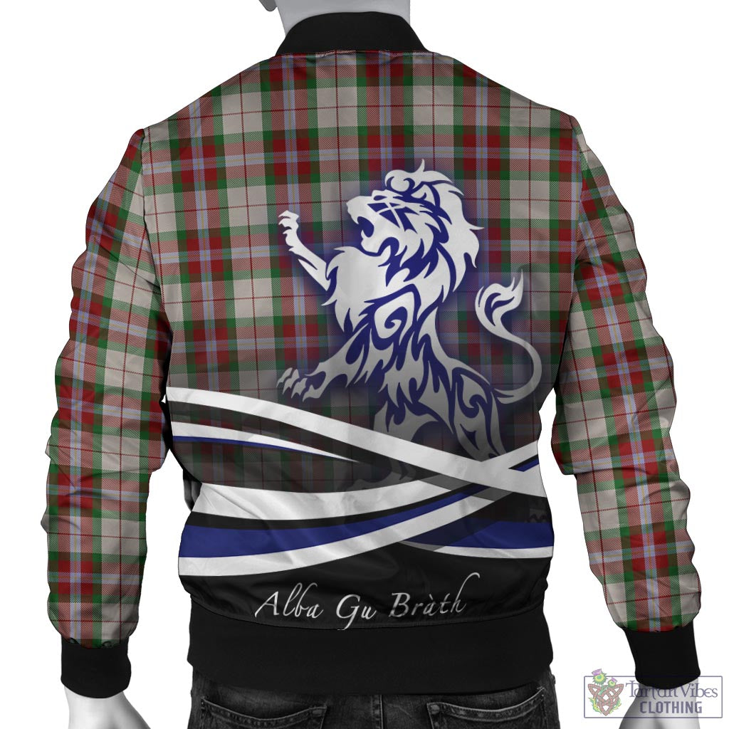 Tartan Vibes Clothing MacLean Dress Tartan Bomber Jacket with Alba Gu Brath Regal Lion Emblem