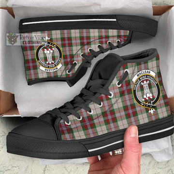 MacLean Dress Tartan High Top Shoes with Family Crest