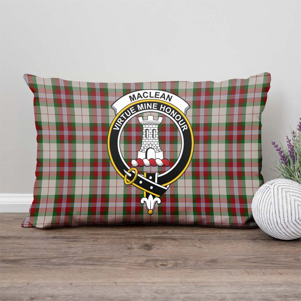 MacLean Dress Tartan Pillow Cover with Family Crest Rectangle Pillow Cover - Tartanvibesclothing