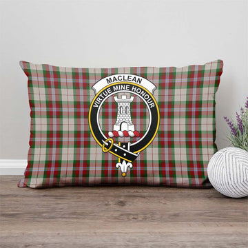 MacLean Dress Tartan Pillow Cover with Family Crest