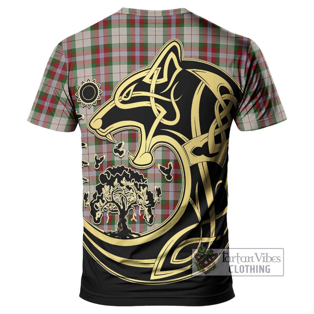 MacLean Dress Tartan T-Shirt with Family Crest Celtic Wolf Style - Tartan Vibes Clothing