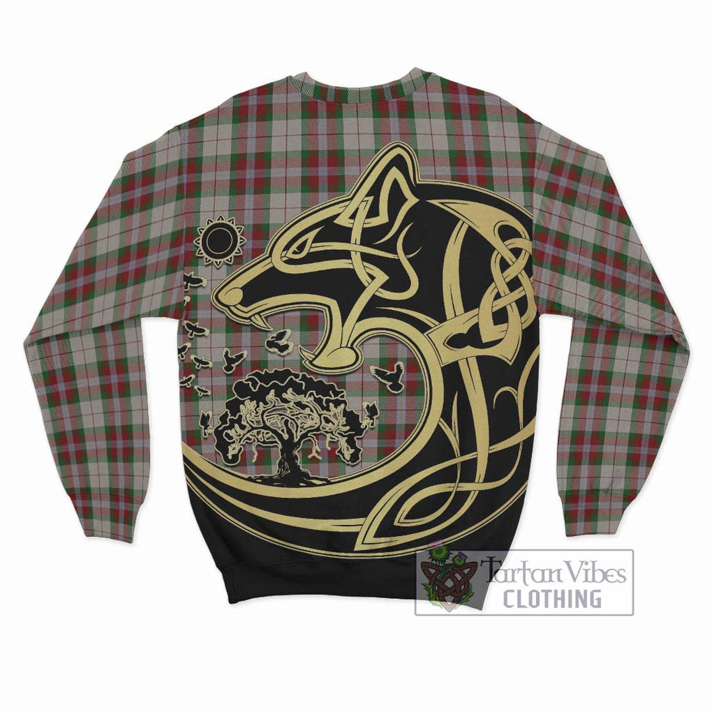 MacLean Dress Tartan Sweatshirt with Family Crest Celtic Wolf Style - Tartan Vibes Clothing