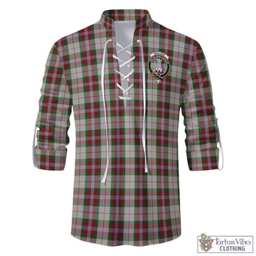 MacLean Dress Tartan Men's Scottish Traditional Jacobite Ghillie Kilt Shirt with Family Crest