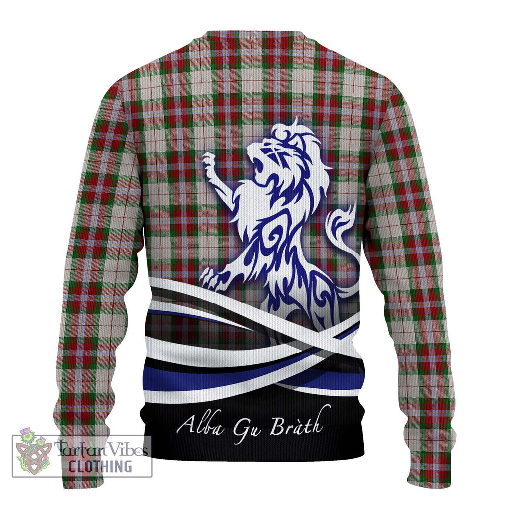 MacLean Dress Tartan Knitted Sweater with Alba Gu Brath Regal Lion Emblem - Tartanvibesclothing Shop