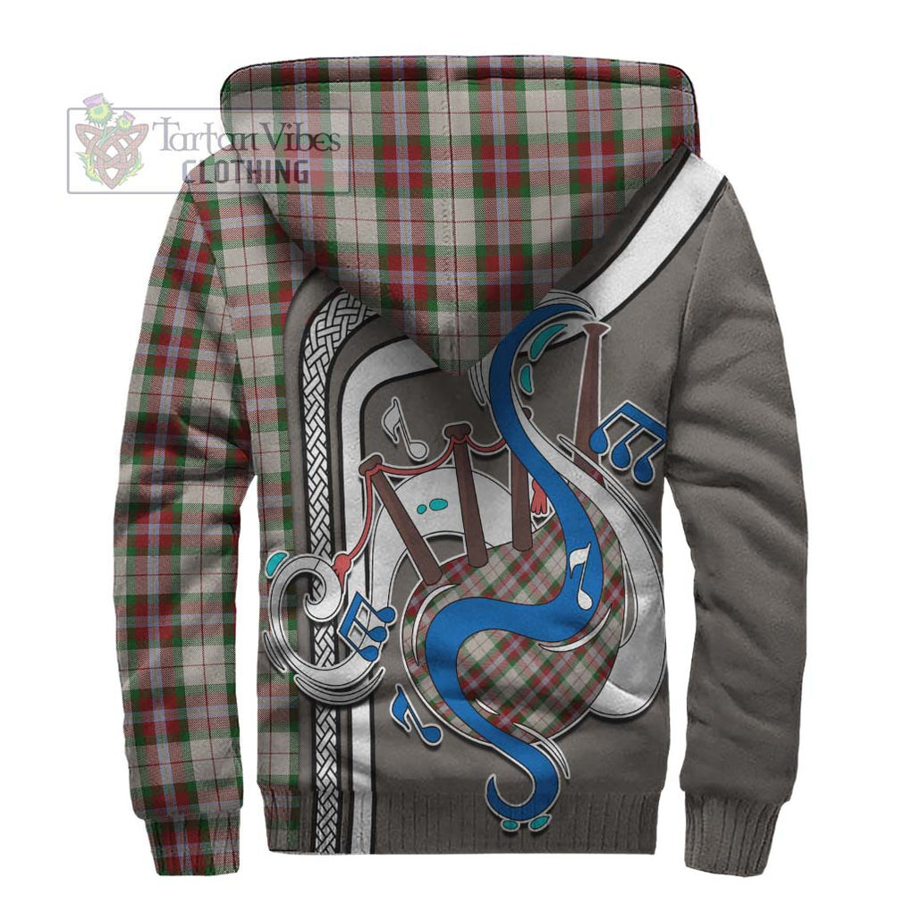 MacLean Dress Tartan Sherpa Hoodie with Epic Bagpipe Style - Tartanvibesclothing Shop