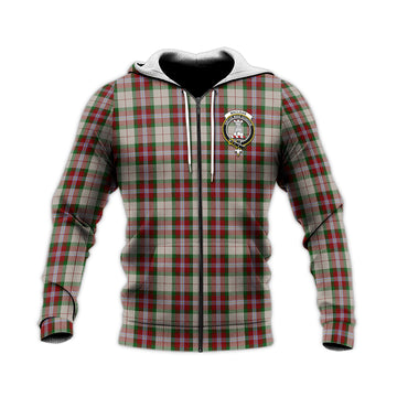 MacLean Dress Tartan Knitted Hoodie with Family Crest