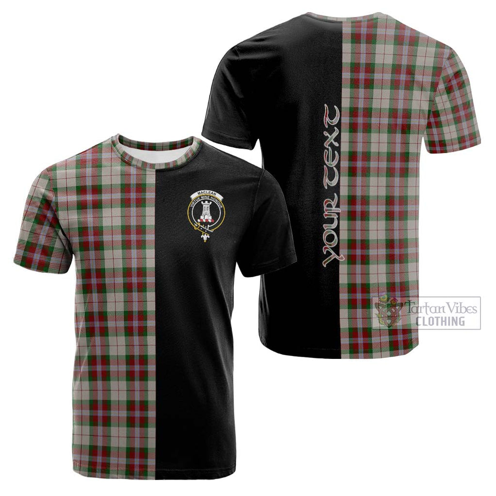 Tartan Vibes Clothing MacLean Dress Tartan Cotton T-shirt with Family Crest and Half Of Me Style