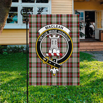 MacLean Dress Tartan Flag with Family Crest