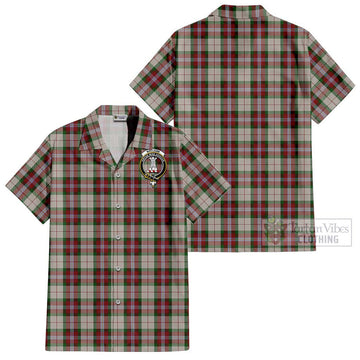 MacLean Dress Tartan Cotton Hawaiian Shirt with Family Crest