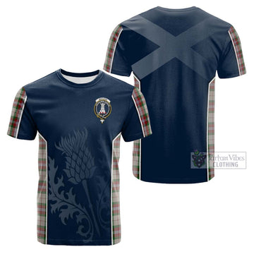 MacLean Dress Tartan Cotton T-shirt with Family Crest and Scottish Thistle Vibes Sport Style