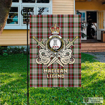 MacLean Dress Tartan Flag with Clan Crest and the Golden Sword of Courageous Legacy