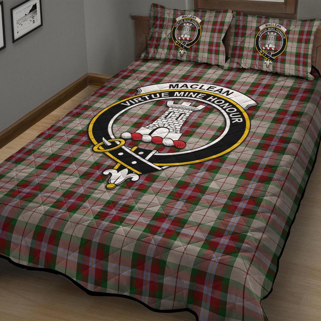 MacLean Dress Tartan Quilt Bed Set with Family Crest - Tartan Vibes Clothing